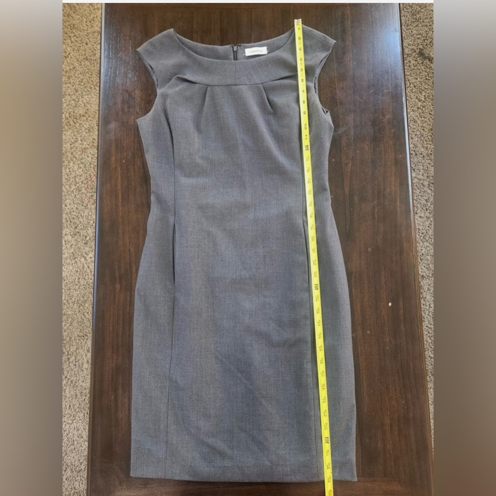Calvin Klein Charcoal Cap Sleeve Midi Dress - Picture 3 of 9